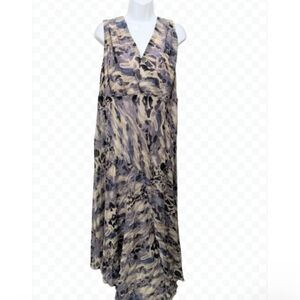 Midnight Velvet Abstract Print Maxi Dress